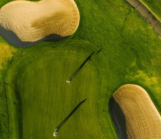 Aerial view of a golf course