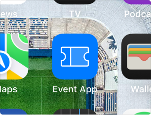 Event app icon on a phone home screen